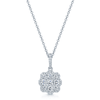 Berry's 18ct White Gold Diamond Flower Cluster Pendant - Berry's Jewellers