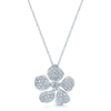 18ct White Gold Diamond Flower Petal Pendant