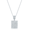 18ct White Gold Diamond Grid Pendant