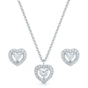 Berry's 18ct White Gold Diamond Heart Pendant & Earring Set - Berry's Jewellers