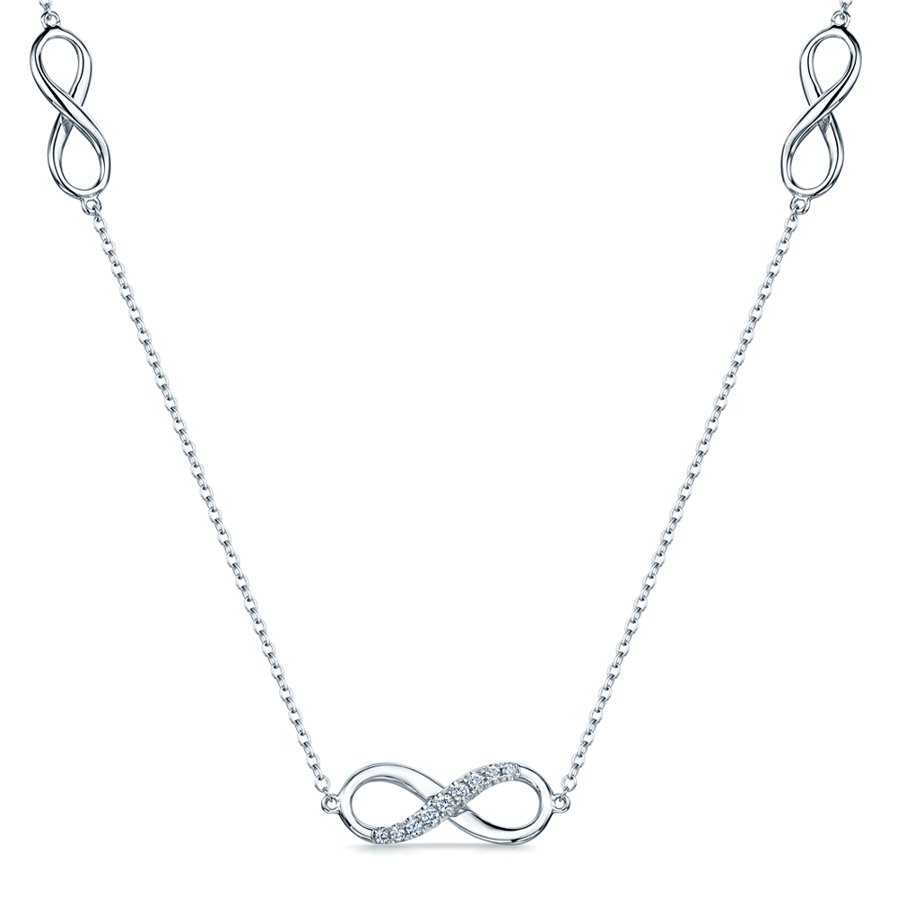 Berry's 18ct White Gold Diamond Infinity Necklace - Berry's Jewellers