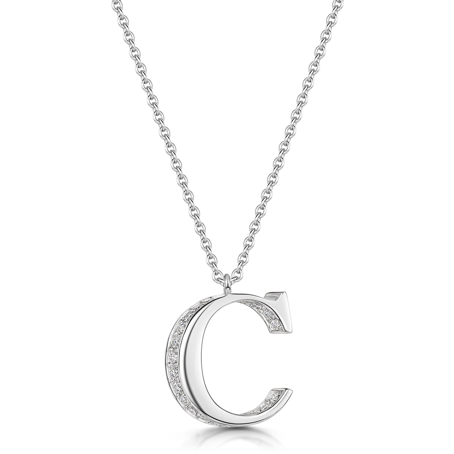 Berry's 18ct White Gold Diamond Initial Pendant & Chain - Berry's Jewellers