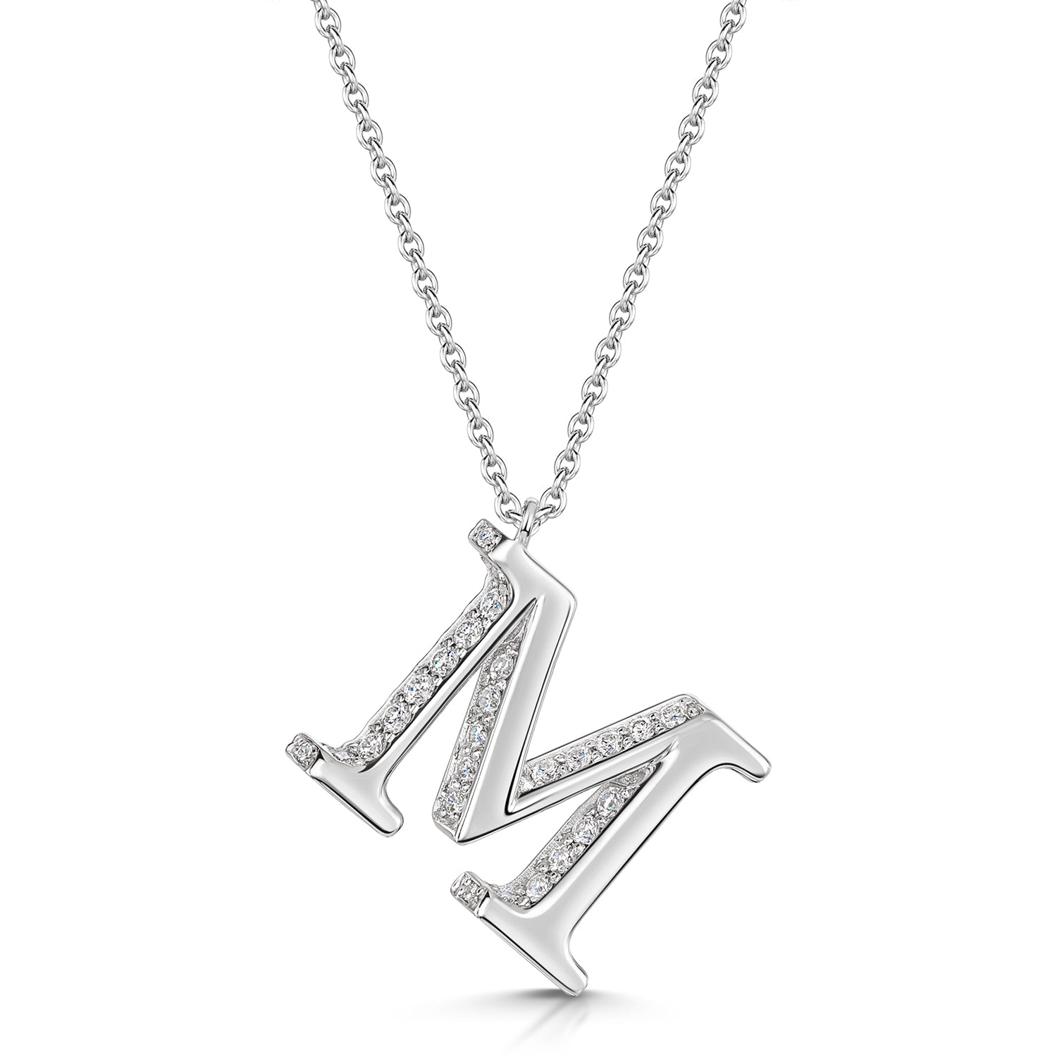 Berry's 18ct White Gold Diamond Initial Pendant & Chain - Berry's Jewellers