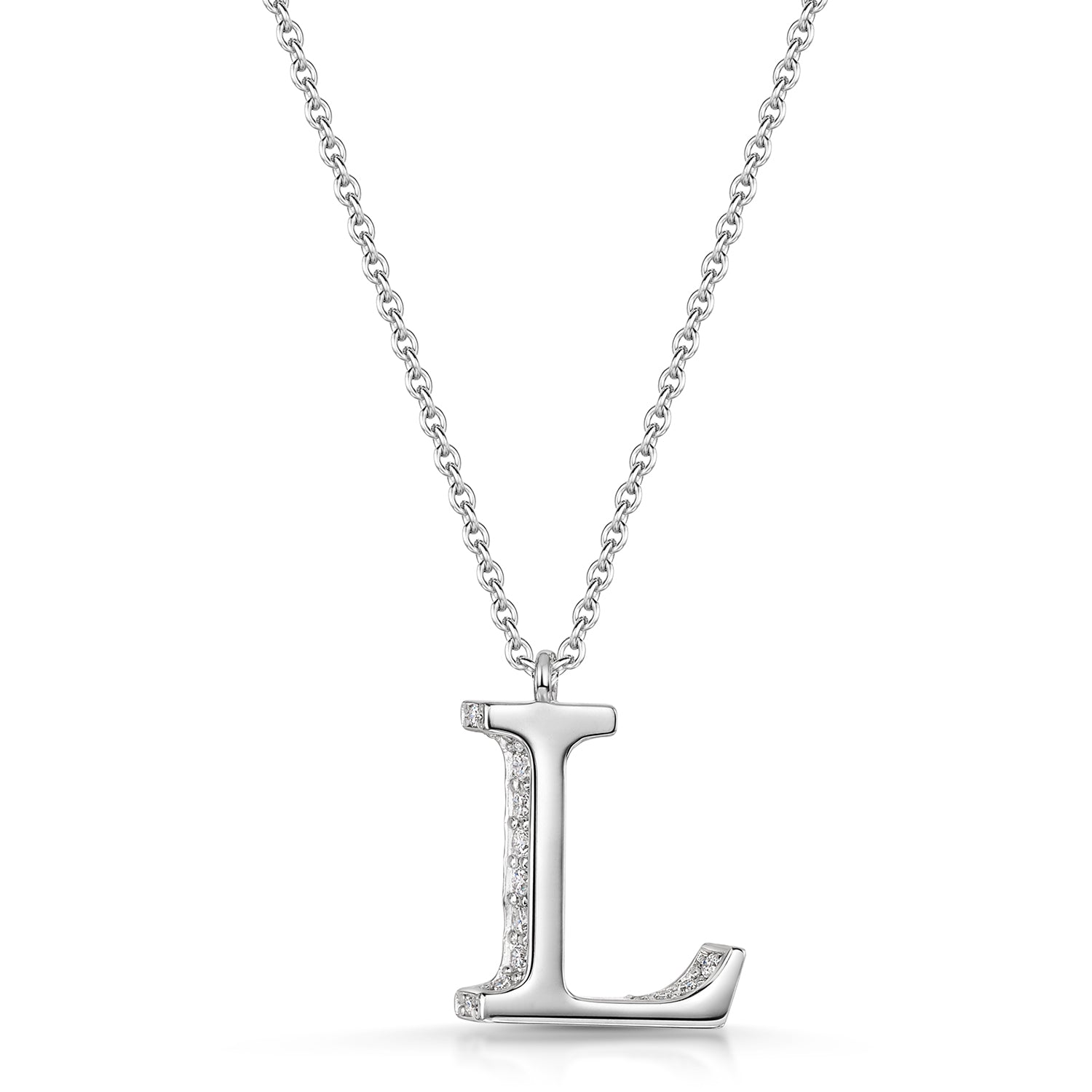 Berry's 18ct White Gold Diamond Initial Pendant & Chain - Berry's Jewellers