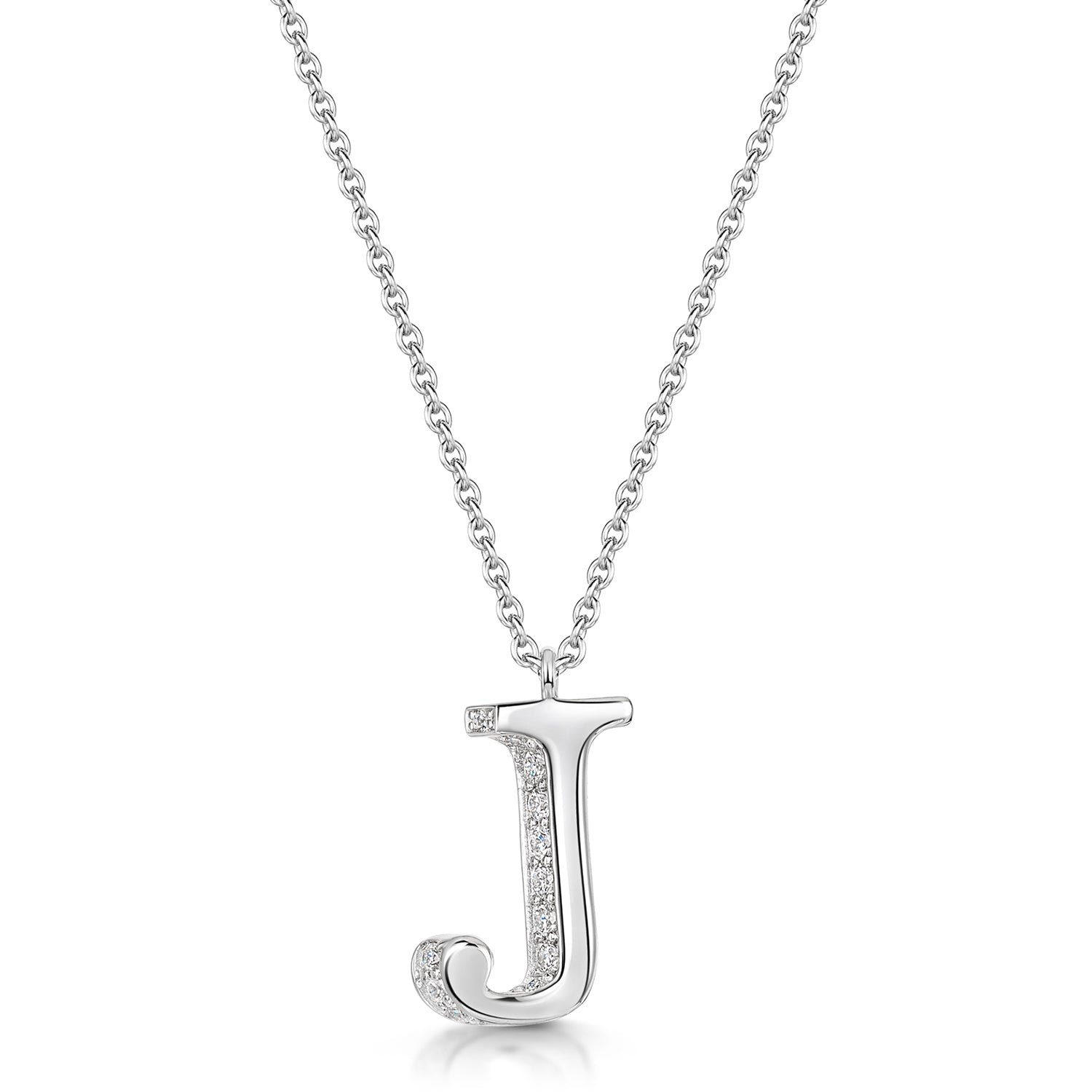 Berry's 18ct White Gold Diamond Initial Pendant & Chain - Berry's Jewellers