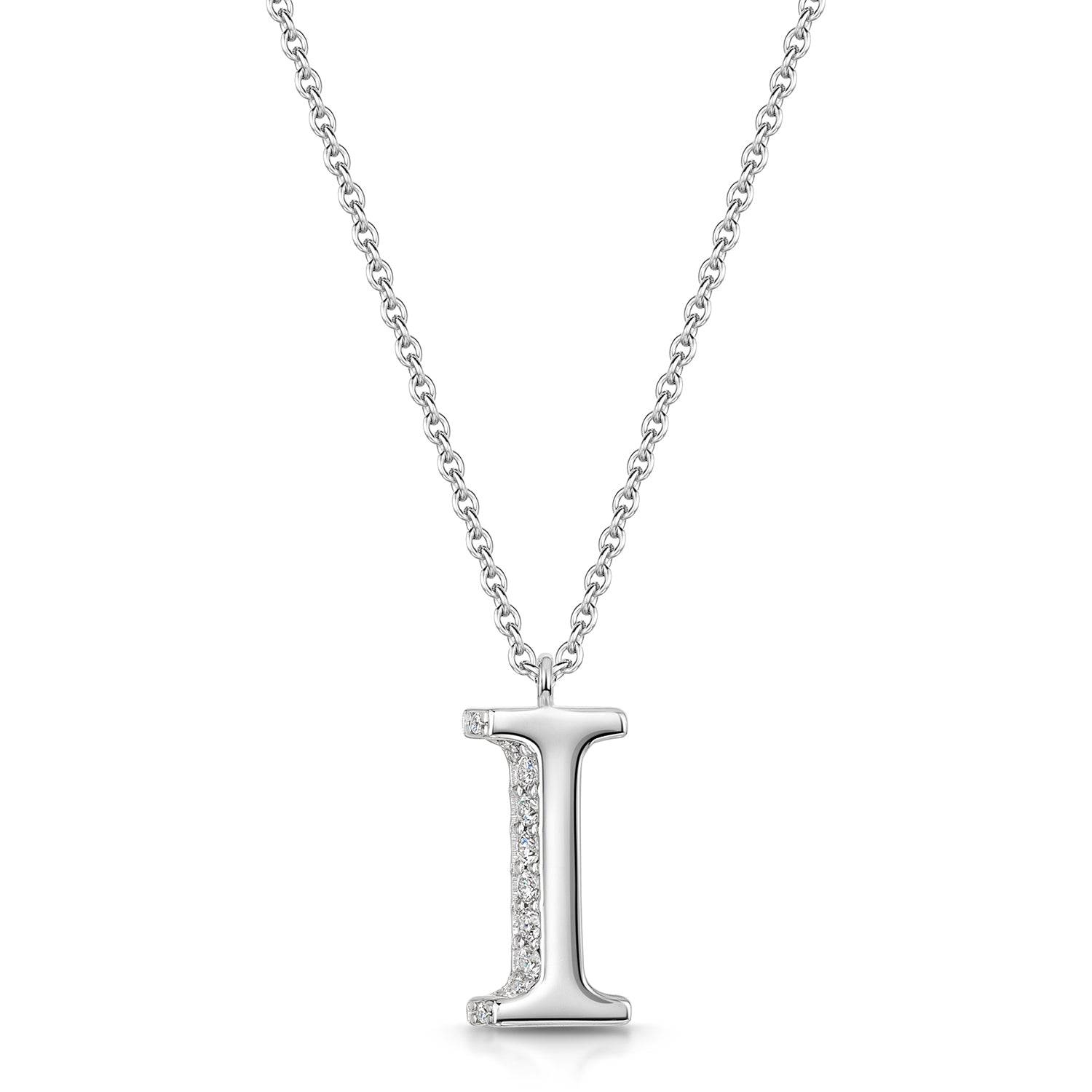 Berry's 18ct White Gold Diamond Initial Pendant & Chain - Berry's Jewellers