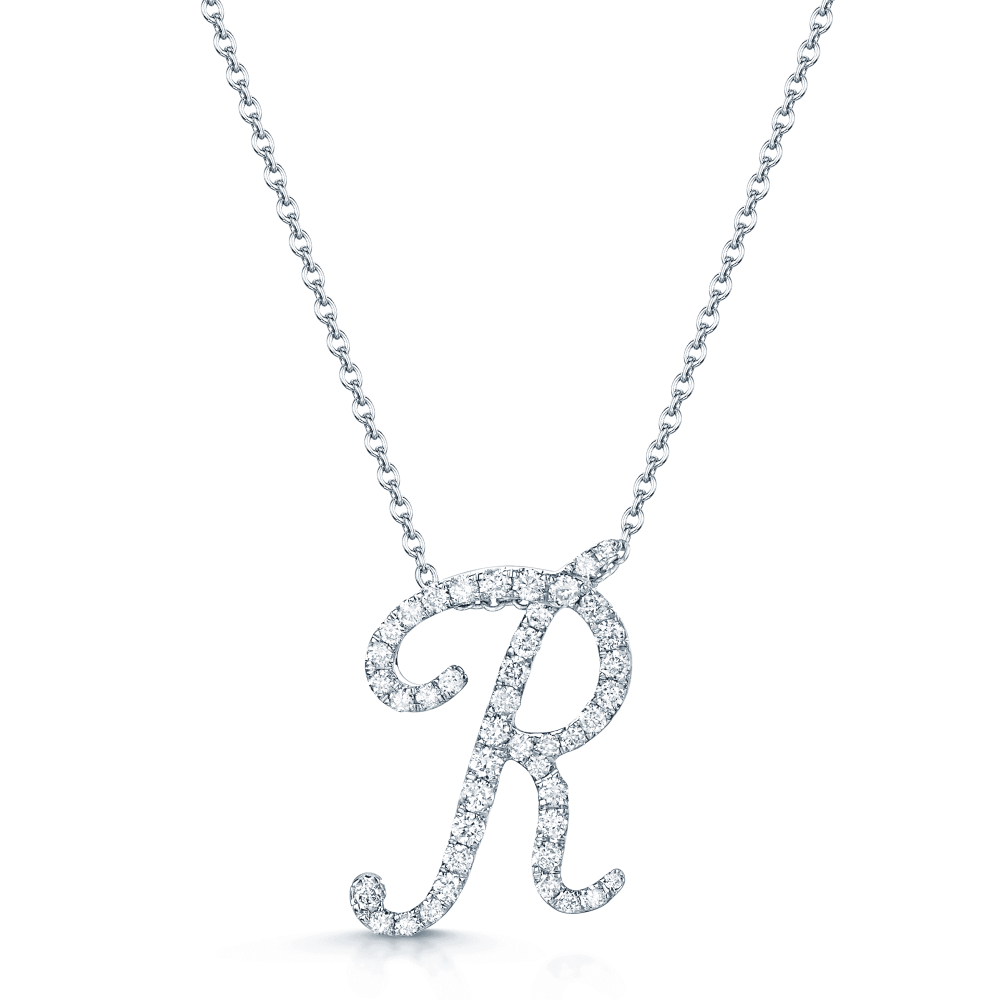 Berry's 18ct White Gold Diamond Initial "R" Pendant - Berry's Jewellers