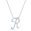 Berry's 18ct White Gold Diamond Initial "R" Pendant - Berry's Jewellers