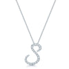 18ct White Gold Diamond Initial "S" Pendant