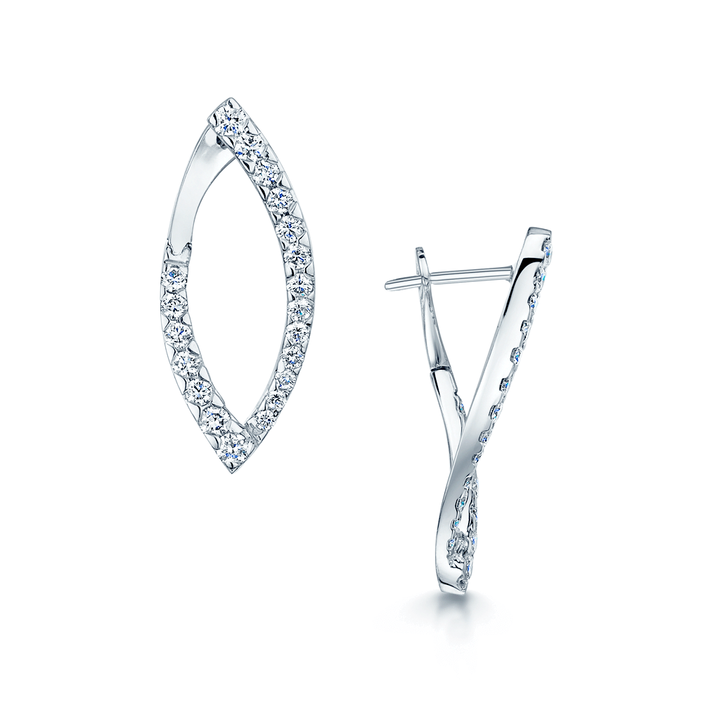 Berry's 18ct White Gold Diamond Looped Earrings - Berry's Jewellers