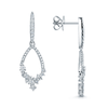 Berry's 18ct White Gold Diamond Open Cluster Design Drop Earrings - Berry's Jewellers