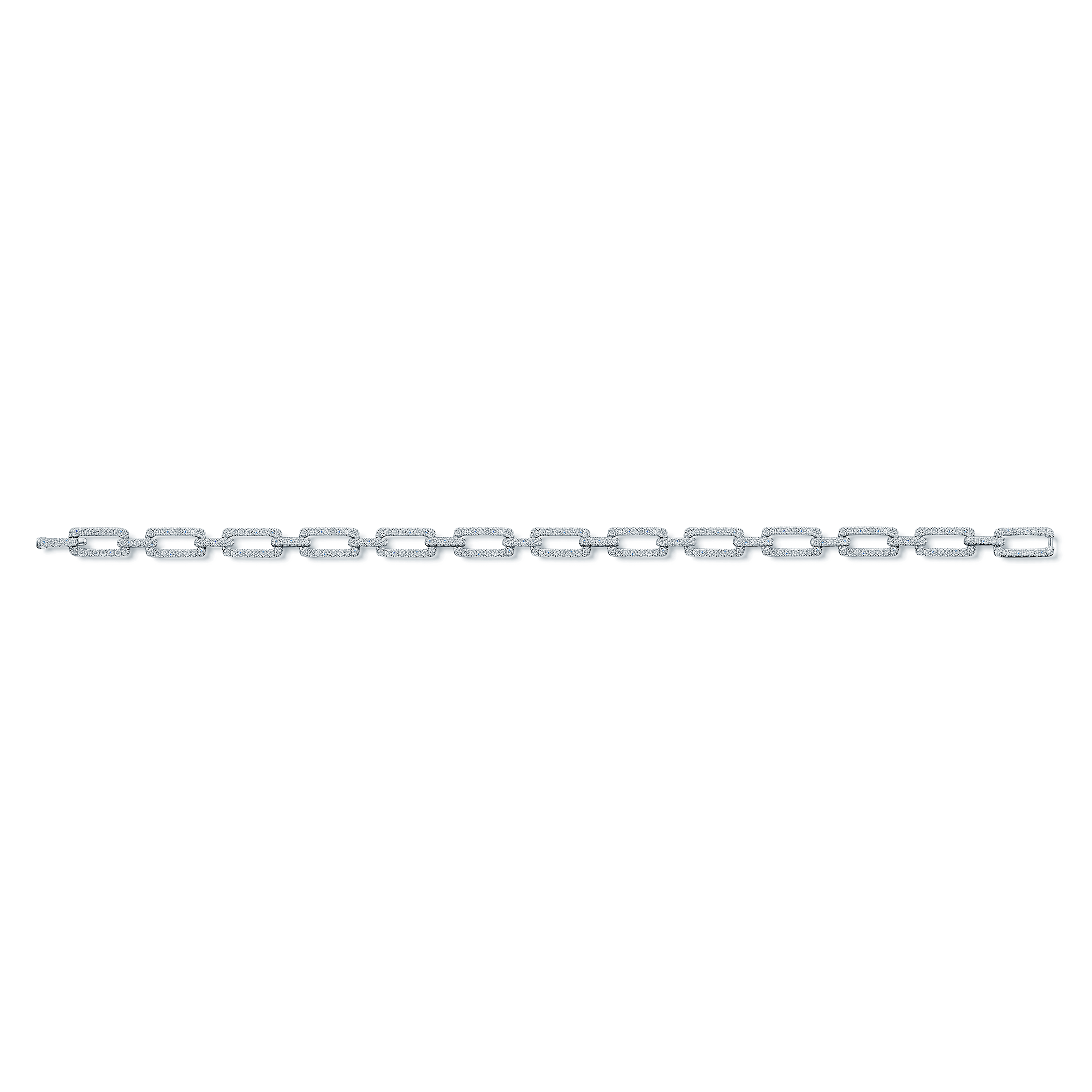 Berry's 18ct White Gold Diamond Open Rectangle Link Bracelet - Berry's Jewellers