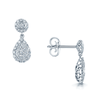 Berry's 18ct White Gold Diamond Pave Fancy Halo Pear Drop Earrings - Berry's Jewellers