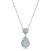 Berry's 18ct White Gold Diamond Pave Fancy Halo Pear Drop Pendant - Berry's Jewellers