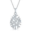 Berry's 18ct White Gold Diamond Pave Openwork Pear Shaped Pendant - Berry's Jewellers