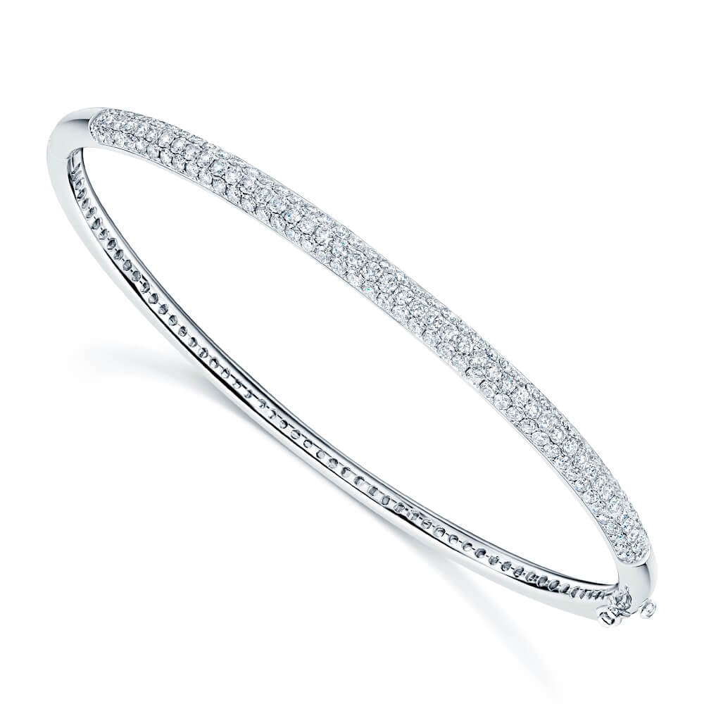 Berry's 18ct White Gold Diamond Pave Set Bangle - Berry's Jewellers