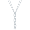 Berry's 18ct White Gold Diamond Pave Set Marquise Shape Three Link Drop Pendant - Berry's Jewellers