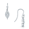 18ct White Gold Diamond Pave Set Marquise Shaped Drop Earrings