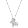 Berry's 18ct White Gold Diamond Pave Set Side Butterfly Pendant - Berry's Jewellers