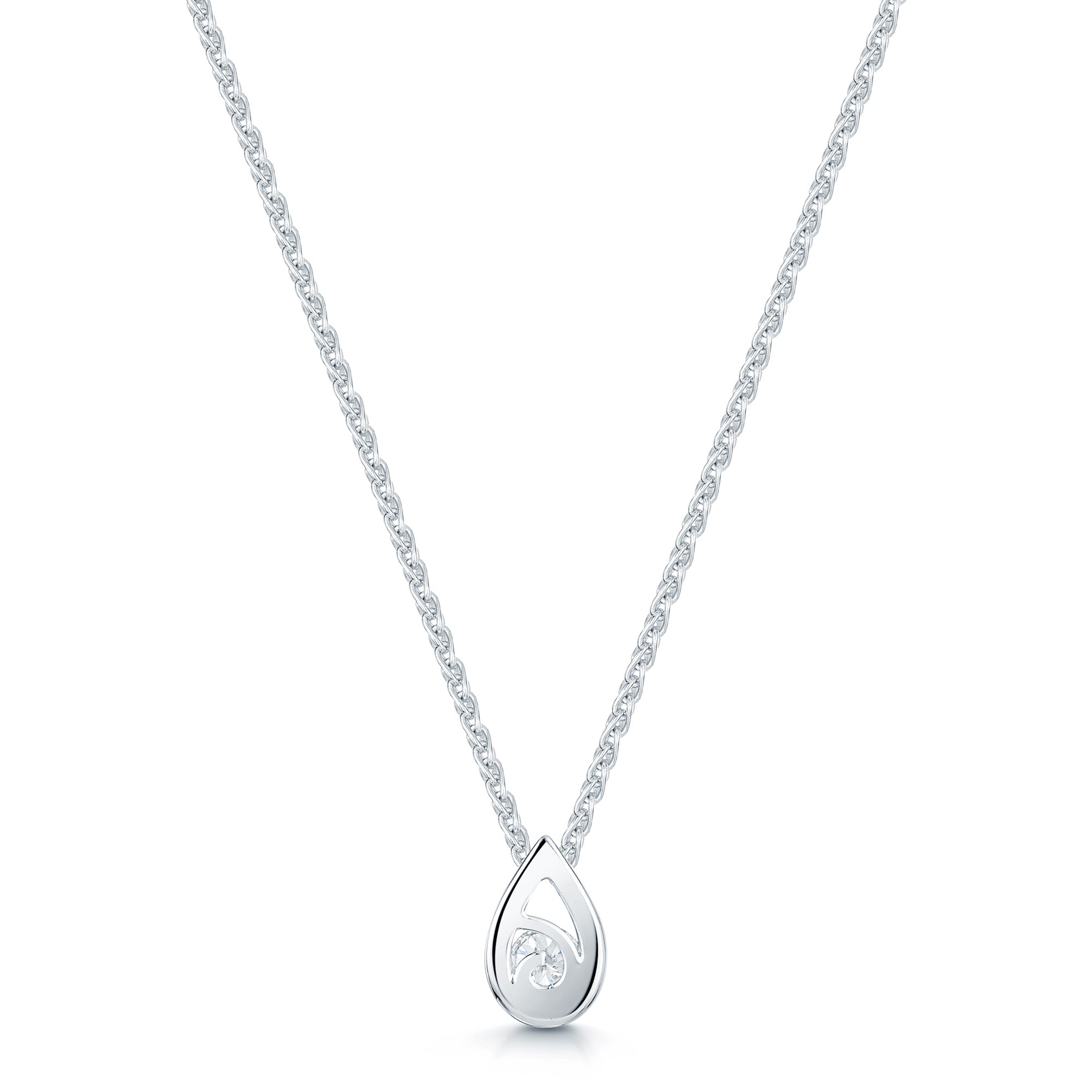 18ct White Gold Diamond Pendant