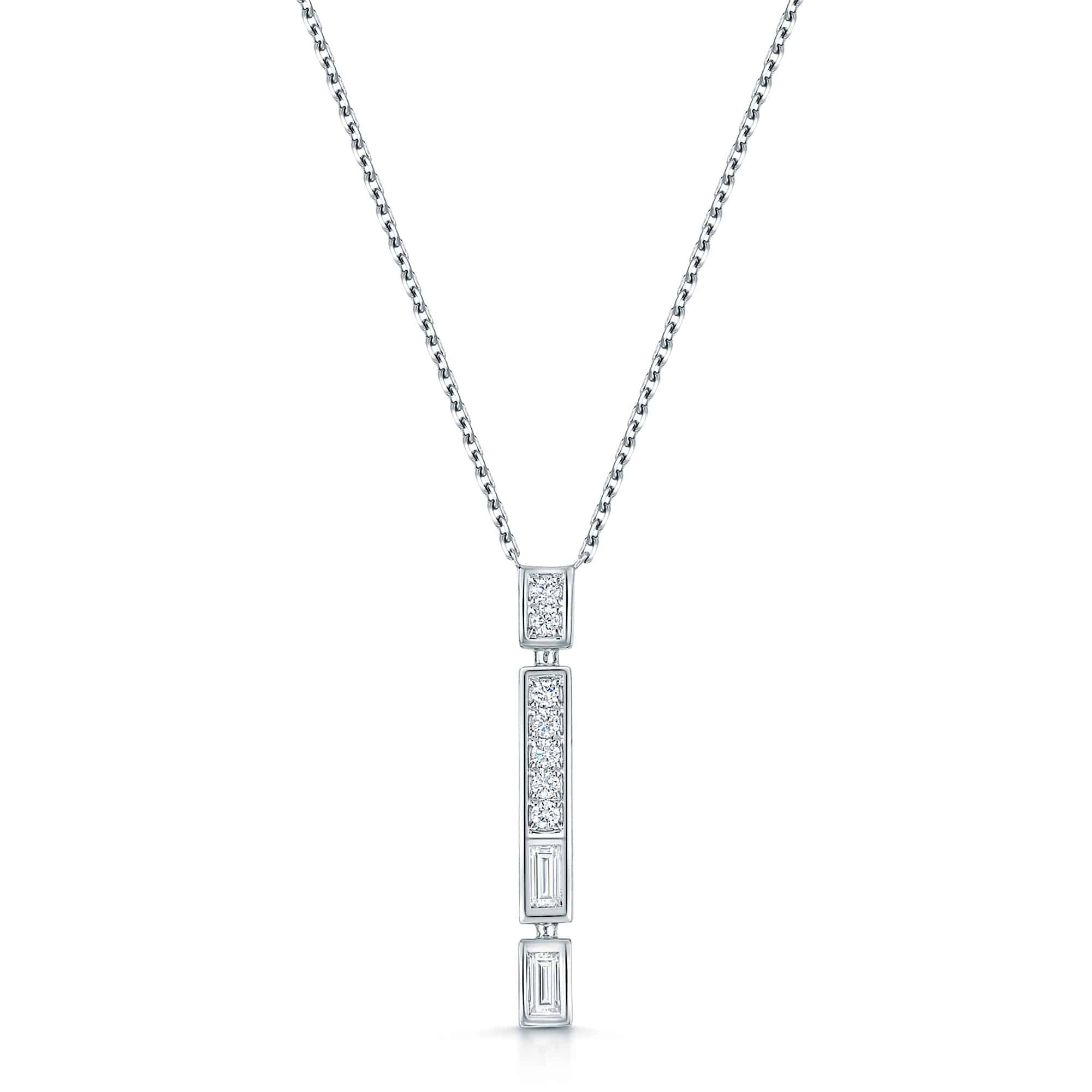 Berry's 18ct White Gold Diamond Set Bar Pendant - Berry's Jewellers