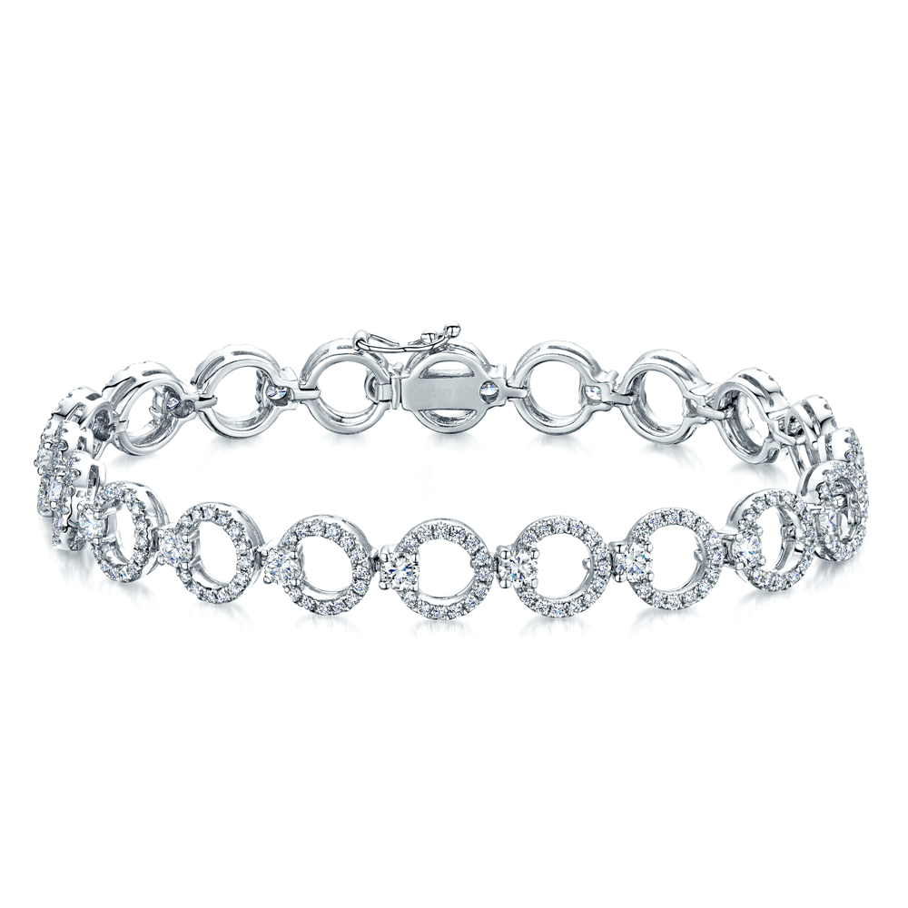 18ct White Gold Diamond Set Circles Bracelet