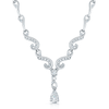 Berry's 18ct White Gold Diamond Set Fancy Collarette Style Drop Necklace - Berry's Jewellers