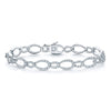 18ct White Gold Diamond Set Oval Link Bracelet