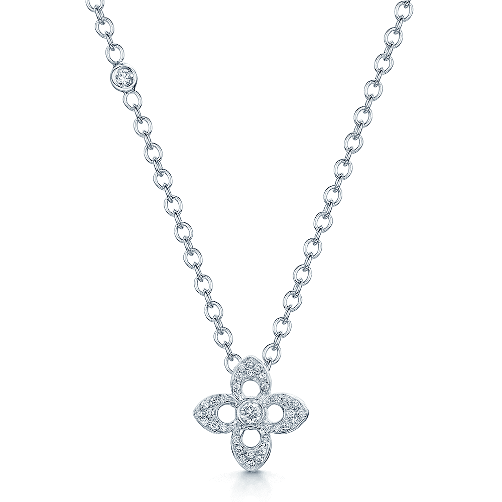 Berry's 18ct White Gold Diamond Set Small Primavera Pendant - Berry's Jewellers