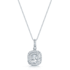 Berry's 18ct White Gold Diamond Set Square Shaped Swirl Pendant - Berry's Jewellers