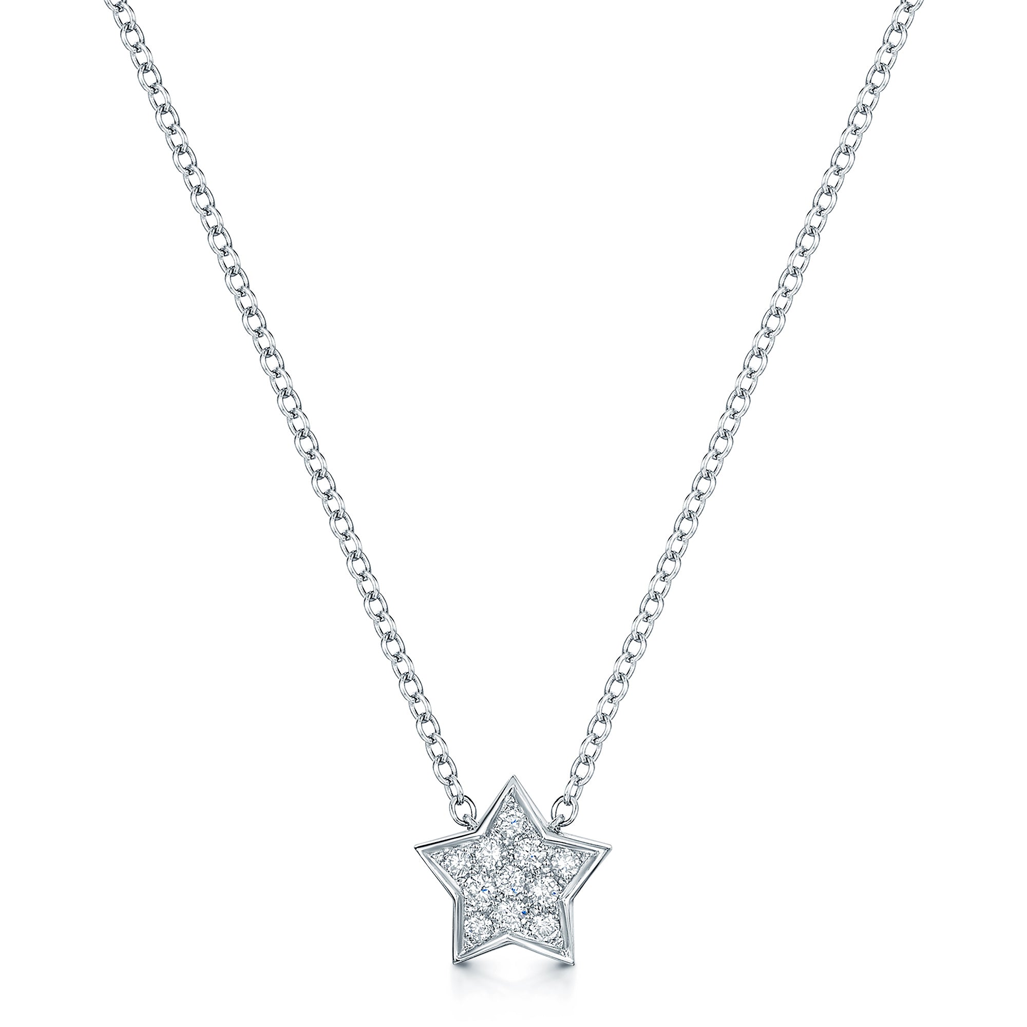 18ct White Gold Diamond Set Star Pendant