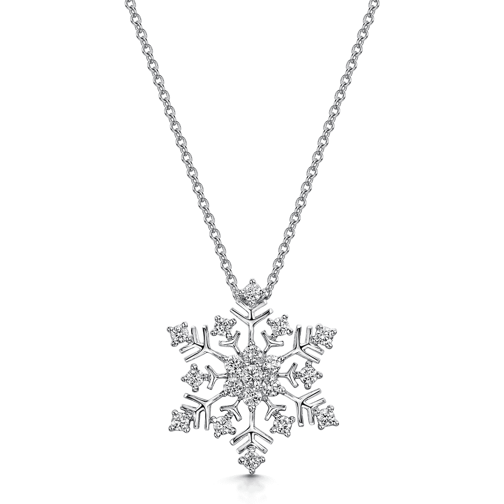 Berry's 18ct White Gold Diamond Snowflake Pendant - Berry's Jewellers