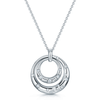 Berry's 18ct White Gold Double Circle Drop Pendant With Scattered Diamonds - Berry's Jewellers