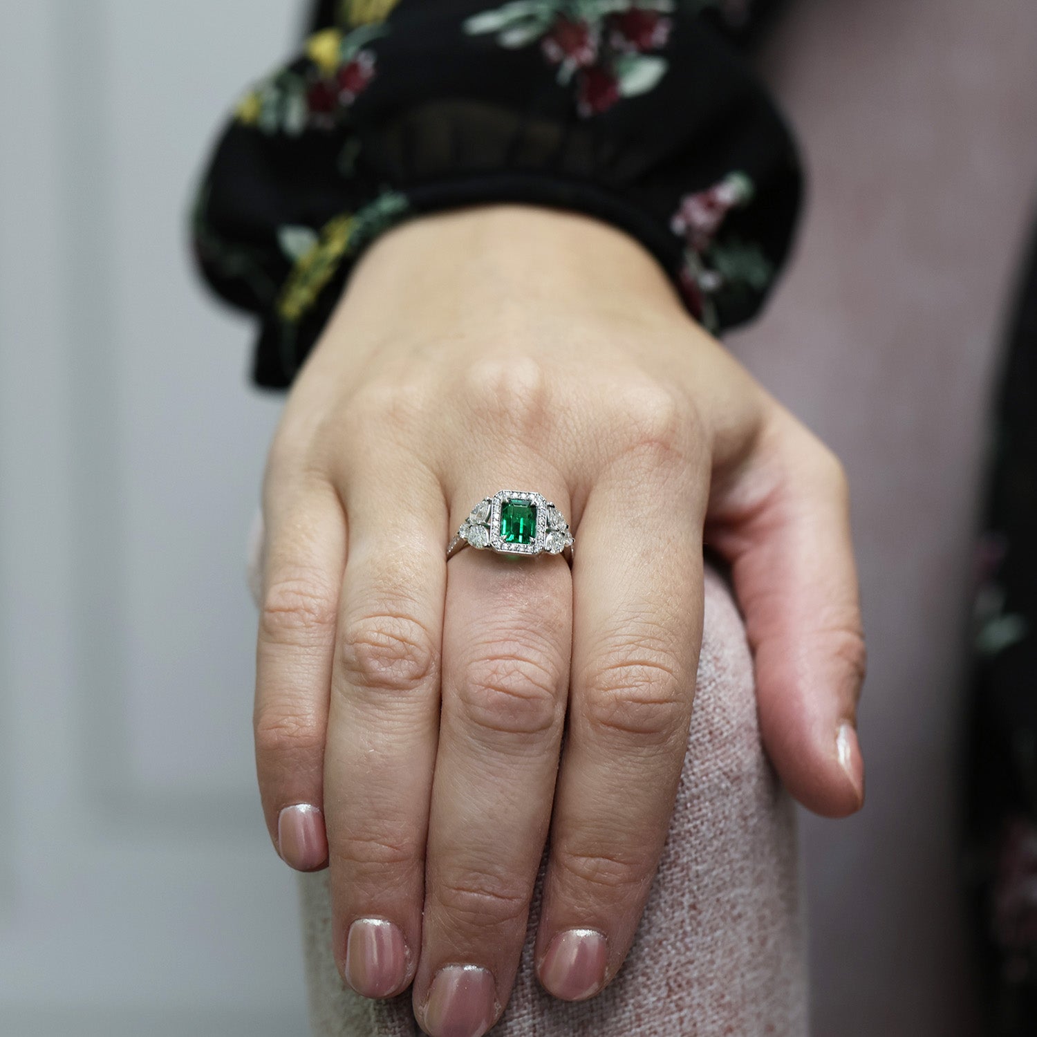 Berry's 18ct White Gold Emerald And Diamond Ring - Berry's Jewellers