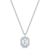 Berry's 18ct White Gold Emerald Cut Diamond Cluster Pendant - Berry's Jewellers