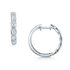 Berry's 18ct White Gold Emerald Cut Diamond Rub Over Hoop Earrings - Berry's Jewellers