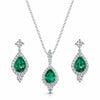 Berry's 18ct White Gold Emerald & Diamond Pendant & Earring Set - Berry's Jewellers