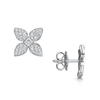 Berry's 18ct White Gold Flower Stud Earrings With Diamond Pave Set Petals - Berry's Jewellers