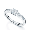 Berry's 18ct White Gold Four Princess Cut Diamond Cluster Ring With Baguette Cut Diamond Channel Set Shoulders - Berry's Jewellers