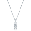 Berry's 18ct White Gold GIA Certificated Oval Brilliant Cut Diamond Graduated Drop Necklace - Berry's Jewellers