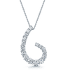 Berry's 18ct White Gold Graduated Round Brilliant Diamond Swirl Pendant - Berry's Jewellers