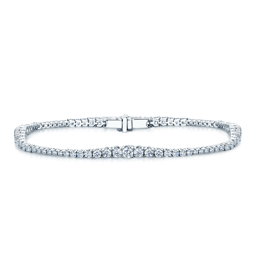 18ct White Gold Graduating Diamond Tennis Bracelet