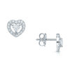 Berry's 18ct White Gold Heart Diamond Halo Earrings - Berry's Jewellers