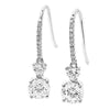 Berry's 18ct White Gold Heart Shape & Brilliant Cut Diamond Drop Earrings - Berry's Jewellers