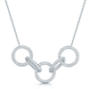 18ct White Gold Interlocking Diamond Pendant.