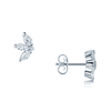 Berry's 18ct White Gold Marquise Brilliant Cut Leaf Design Stud Earrings - Berry's Jewellers