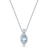 Berry's 18ct White Gold Marquise Cut Aquamarine And Diamond Drop Pendant - Berry's Jewellers