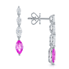 Berry's 18ct White Gold Marquise Cut Pink Sapphire and Diamond Drop Earrings - Berry's Jewellers