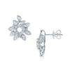 Berry's 18ct White Gold Marquise & Round Diamond Open Spray Cluster Earrings - Berry's Jewellers