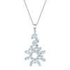 Berry's 18ct White Gold Marquise & Round Diamond Open Spray Cluster Pendant - Berry's Jewellers